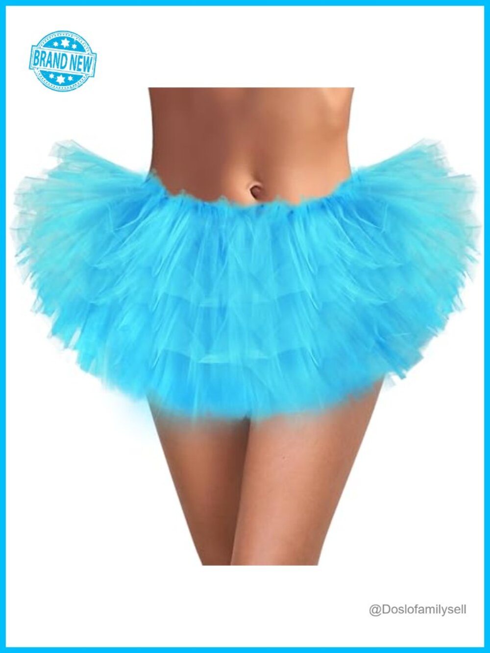 5-Layer Tulle Tutu Skirt Elastic Waist Dance Costume